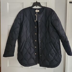 Marine Layer Calista Quilted Jacket | Lightweight Down | Black | S